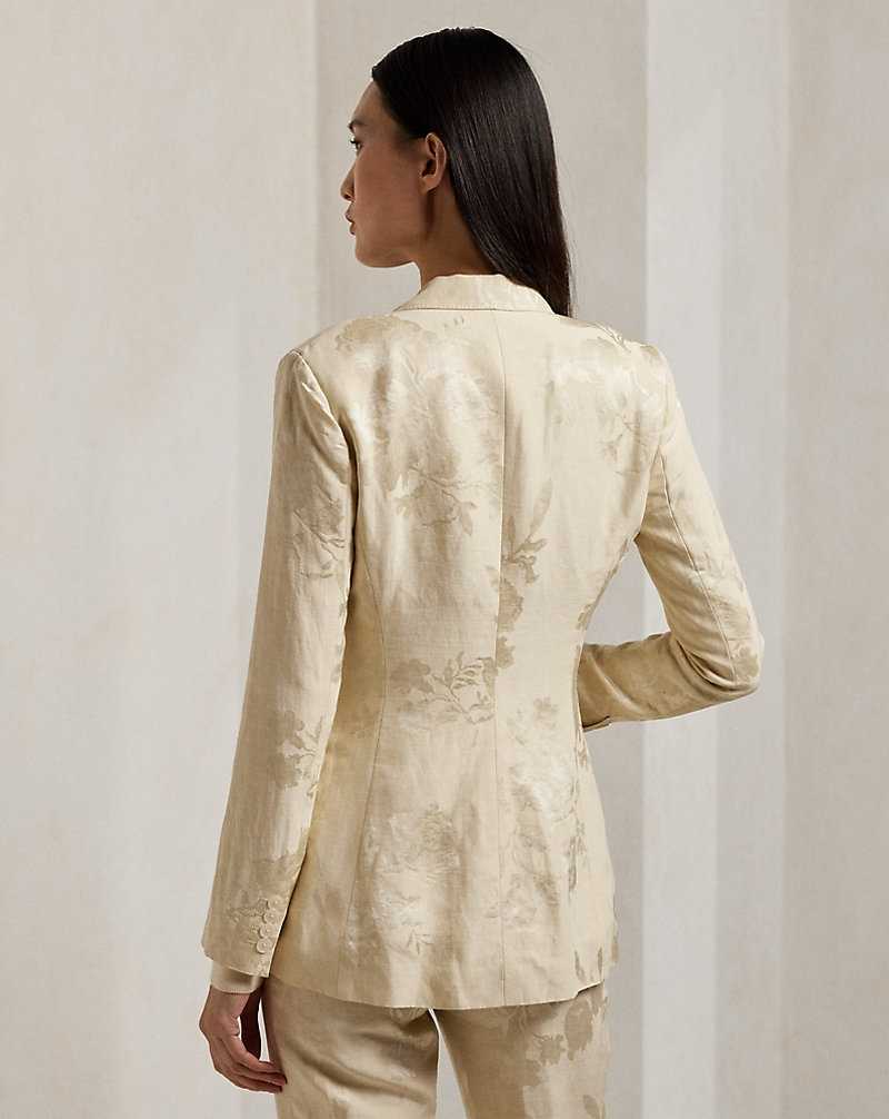 Blazers Ralph Lauren Parker Floral Jacquard Mujer Butter | EAOWYTI-45 - vista 4
