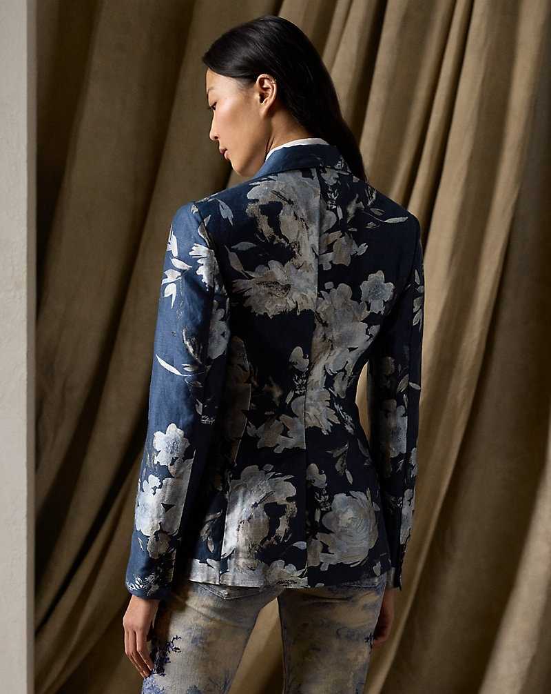 Blazers Ralph Lauren Parker Floral Jacquard Mujer Azules | CUYKBWI-35 - vista 4