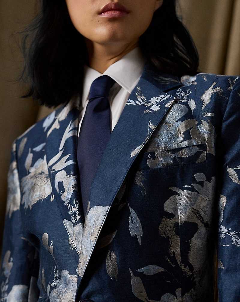 Blazers Ralph Lauren Parker Floral Jacquard Mujer Azules | CUYKBWI-35 - vista 5