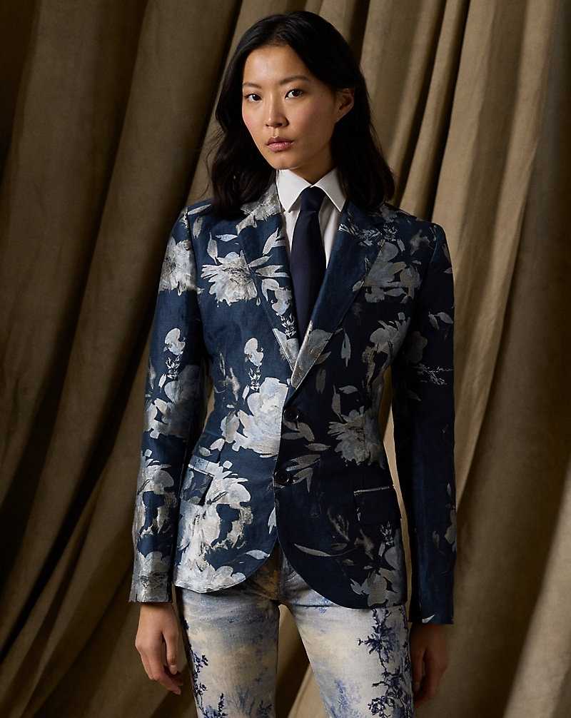 Blazers Ralph Lauren Parker Floral Jacquard Mujer Azules | CUYKBWI-35 - vista 1