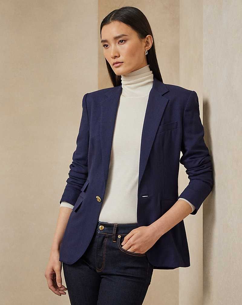 Blazers Ralph Lauren Parker Wool Crepe Mujer Azul Marino | MIOATES-59 - vista 1
