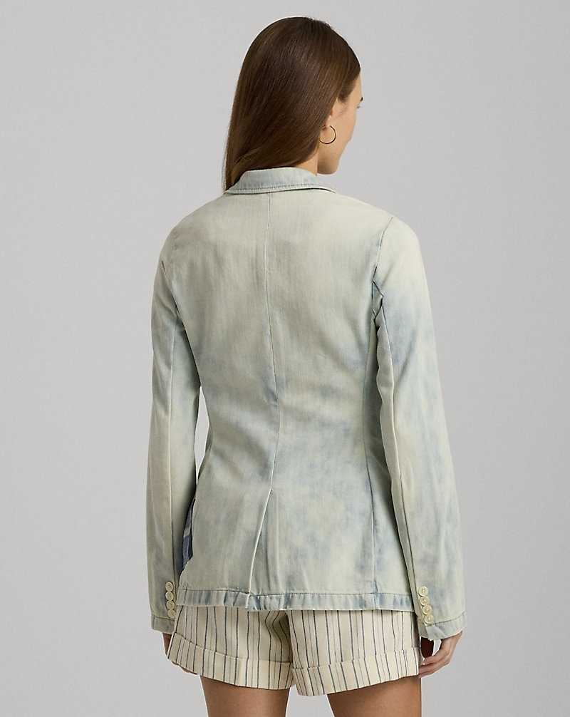 Blazers Ralph Lauren Patchwork Denim Mujer Azules | ZWCULTK-98 - vista 4