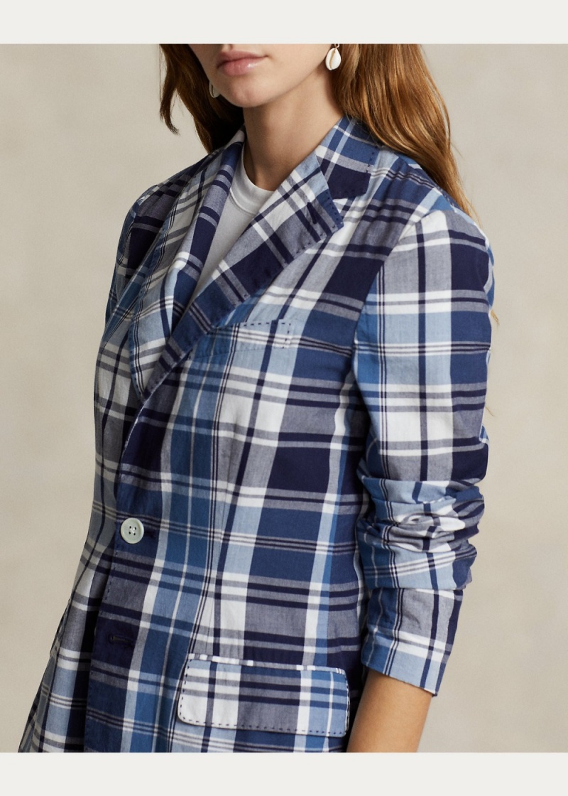 Blazers Plaid Algodon Mujer Negros | BKGM25863 - vista 5