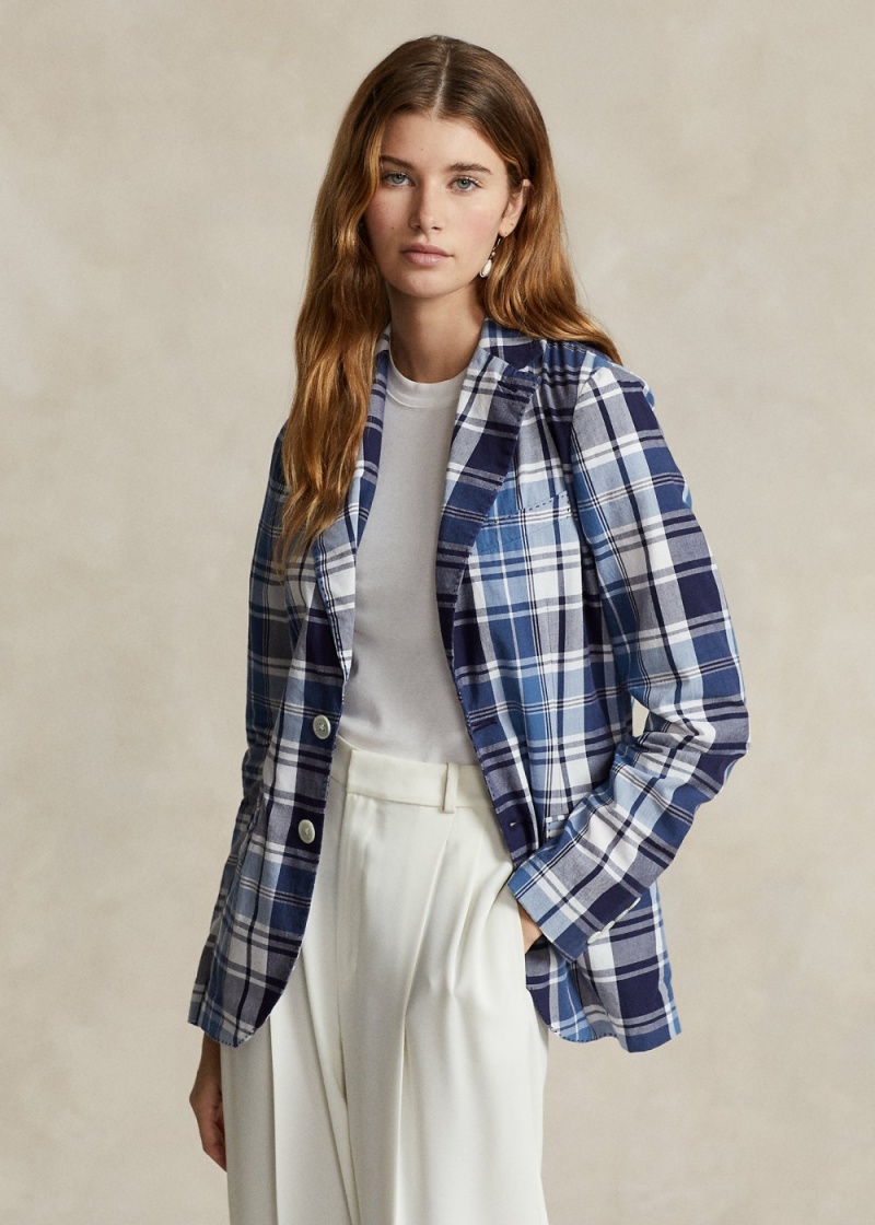 Blazers Plaid Algodon Mujer Negros | BKGM25863 - vista 1