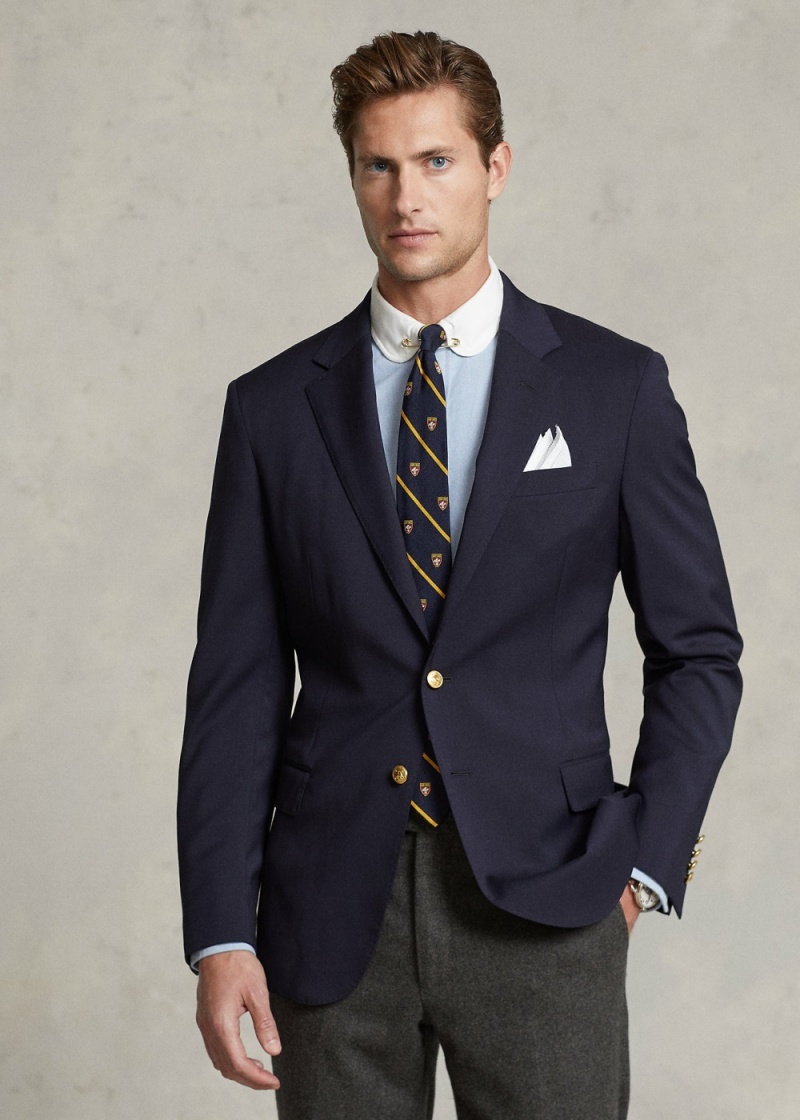 Blazers Polo Lana Twill Hombre Azul Marino | QNLV73092 - vista 1
