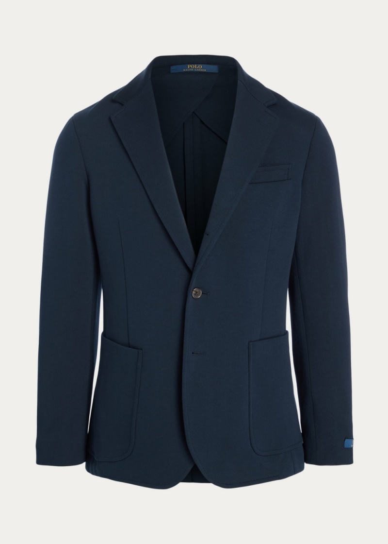 Blazers Polo Soft Double-Knit Suit Jackets Hombre Azul Marino | QKAH57219 - vista 3