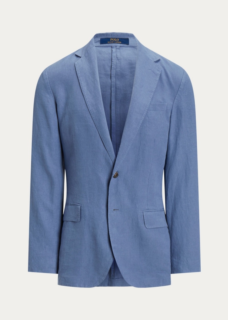 Blazers Polo Soft Linen Deporte Hombre Azules | XPYA64380 - vista 4