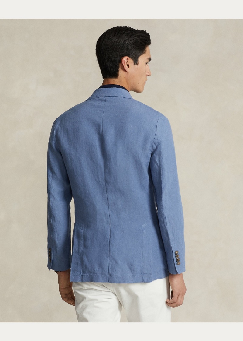 Blazers Polo Soft Linen Deporte Hombre Azules | XPYA64380 - vista 5