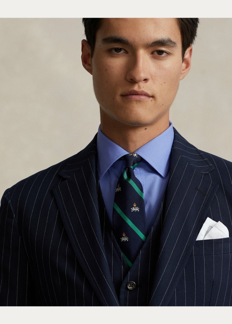 Blazers Polo Soft Pinstripe Suit Jackets Hombre Creme | TFJN89017 - vista 2
