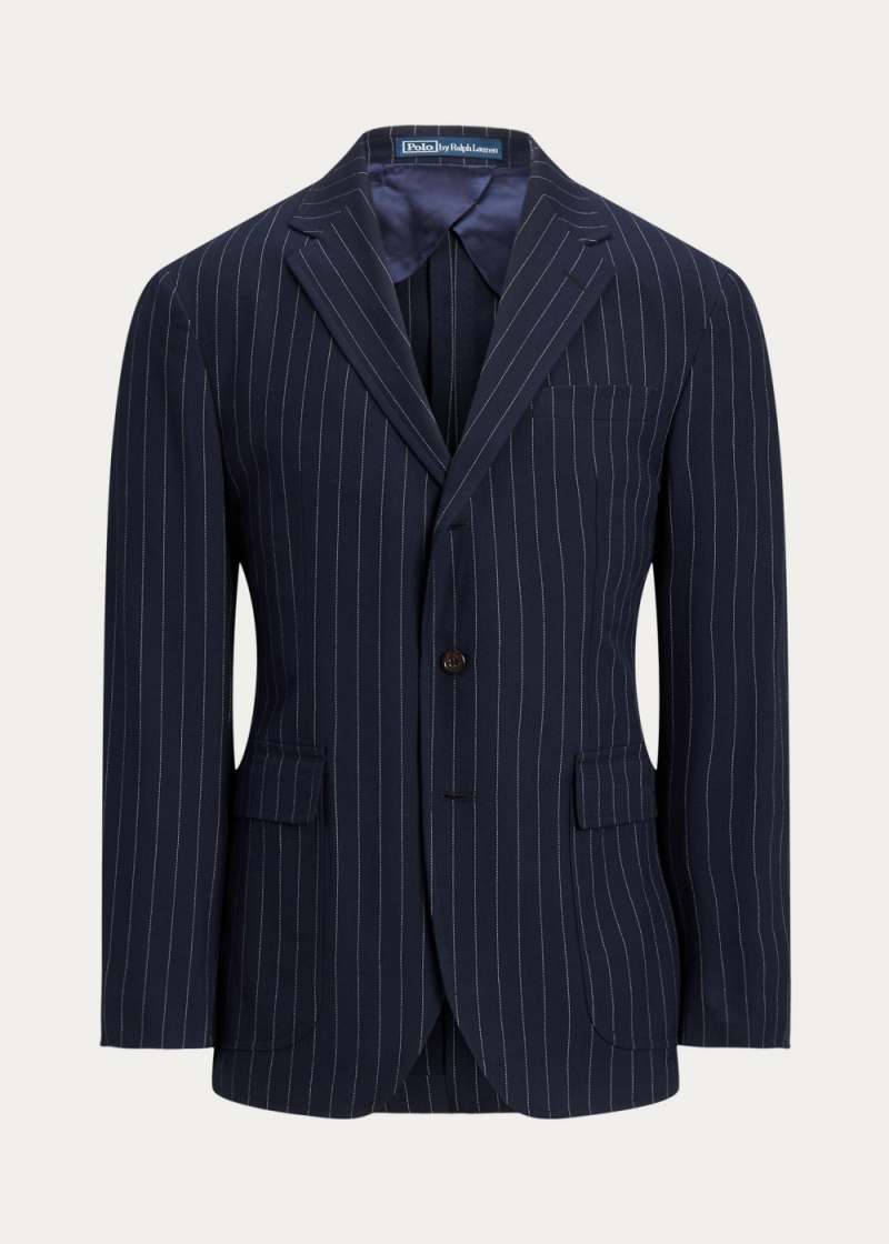 Blazers Polo Soft Pinstripe Suit Jackets Hombre Creme | TFJN89017 - vista 4