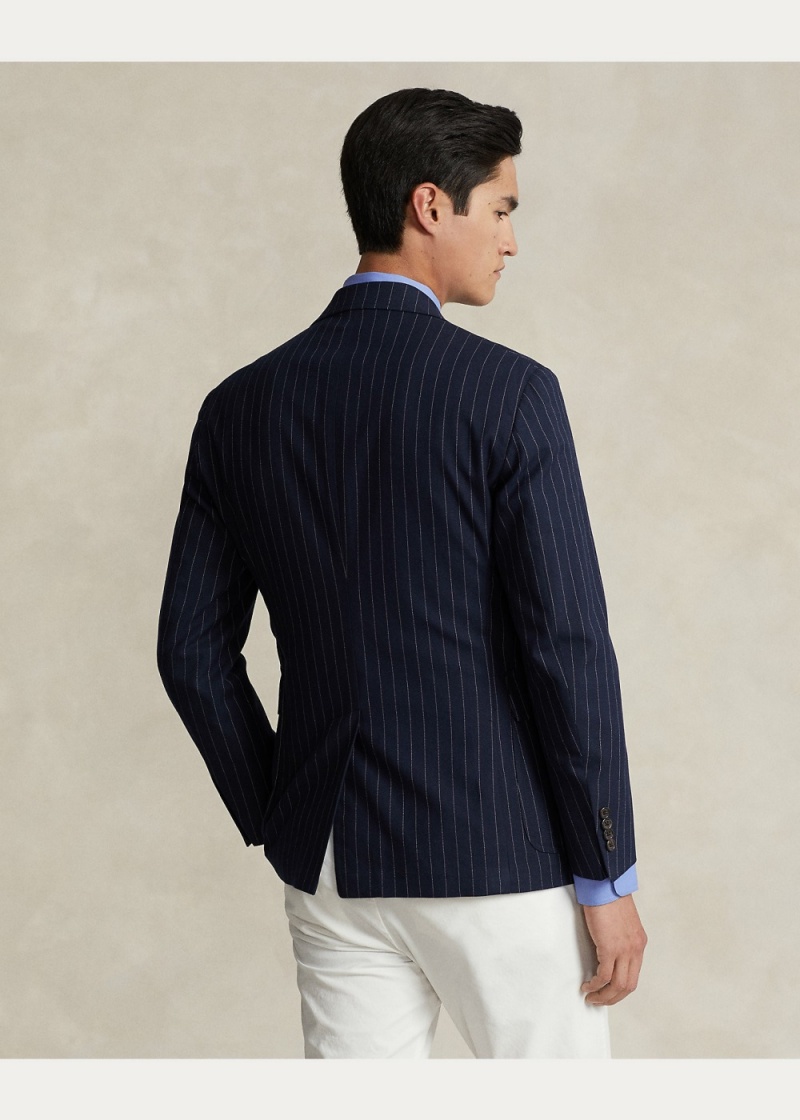 Blazers Polo Soft Pinstripe Suit Jackets Hombre Creme | TFJN89017 - vista 6