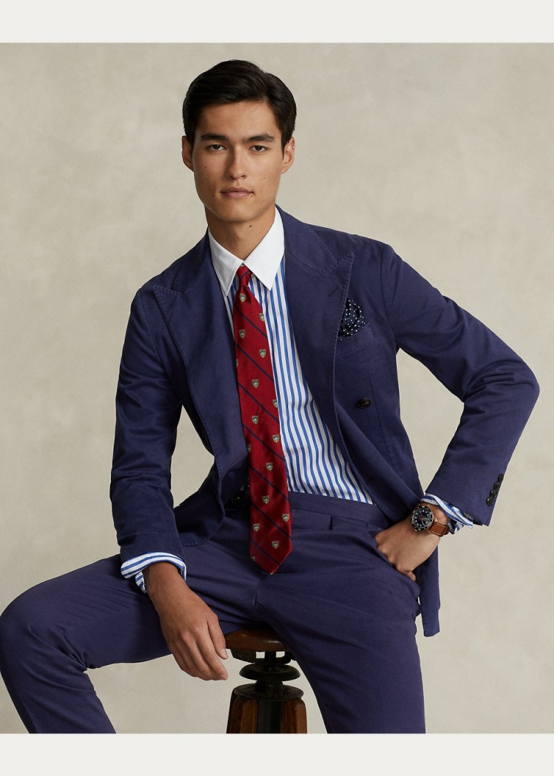 Blazers Polo Soft Tailored Stretch Chino Jackets Hombre Azul Marino | YMEX92034 - vista 5