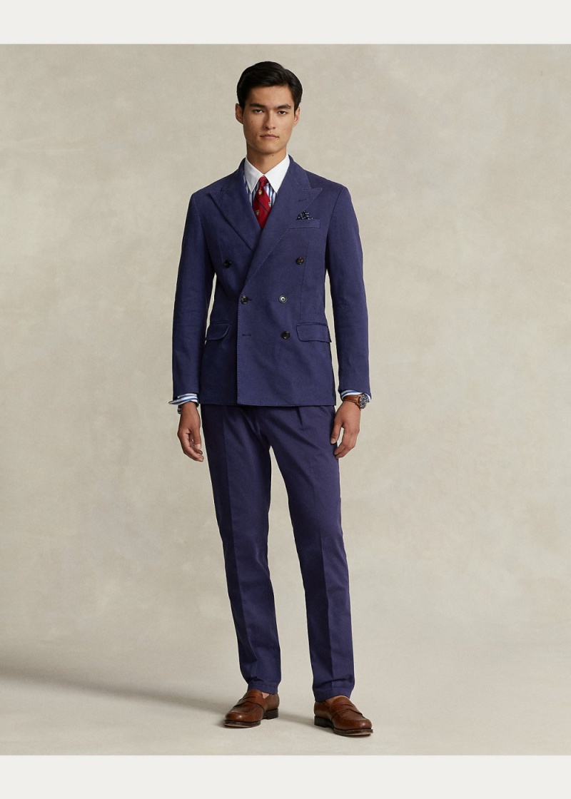 Blazers Polo Soft Tailored Stretch Chino Jackets Hombre Azul Marino | YMEX92034 - vista 7