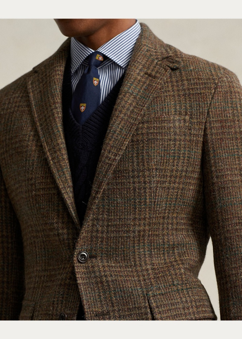 Blazers Polo Soft Tailored Plaid Tweed Jackets Hombre Multicolor | IYGA57162 - vista 2