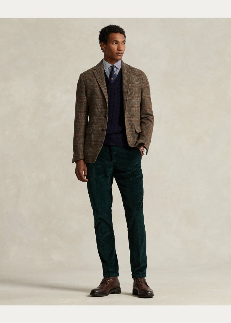 Blazers Polo Soft Tailored Plaid Tweed Jackets Hombre Multicolor | IYGA57162 - vista 5