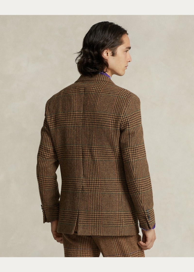 Blazers Polo Tailored Plaid Tweed Deporte Hombre Marrom | JPKW39710 - vista 6