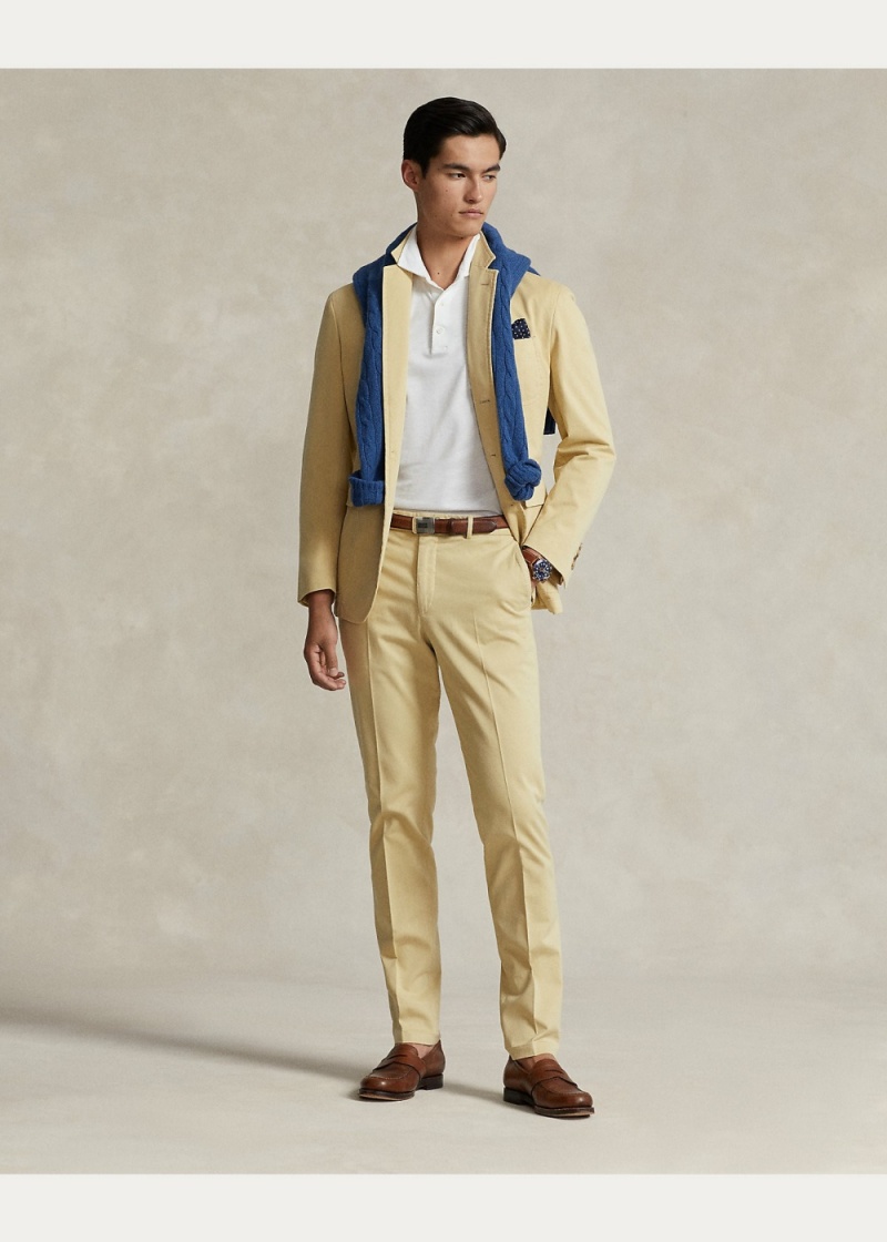 Blazers Polo Unconstructed Stretch Chino Jackets Hombre Creme | BAVG97562 - vista 5