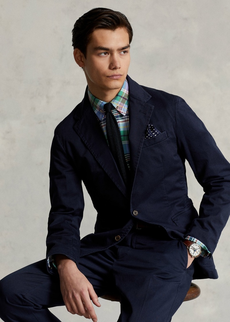 Blazers Polo Unconstructed Stretch Chino Jackets Hombre Azul Marino | NTUS32068 - vista 1