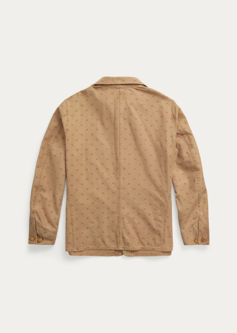 Blazers Print Reverse-Twill Utility Jackets Hombre Kaki | OBHX92460 - vista 2