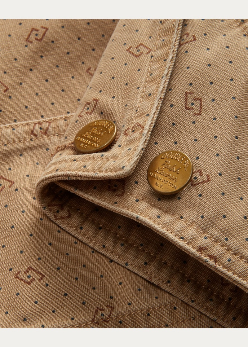 Blazers Print Reverse-Twill Utility Jackets Hombre Kaki | OBHX92460 - vista 3