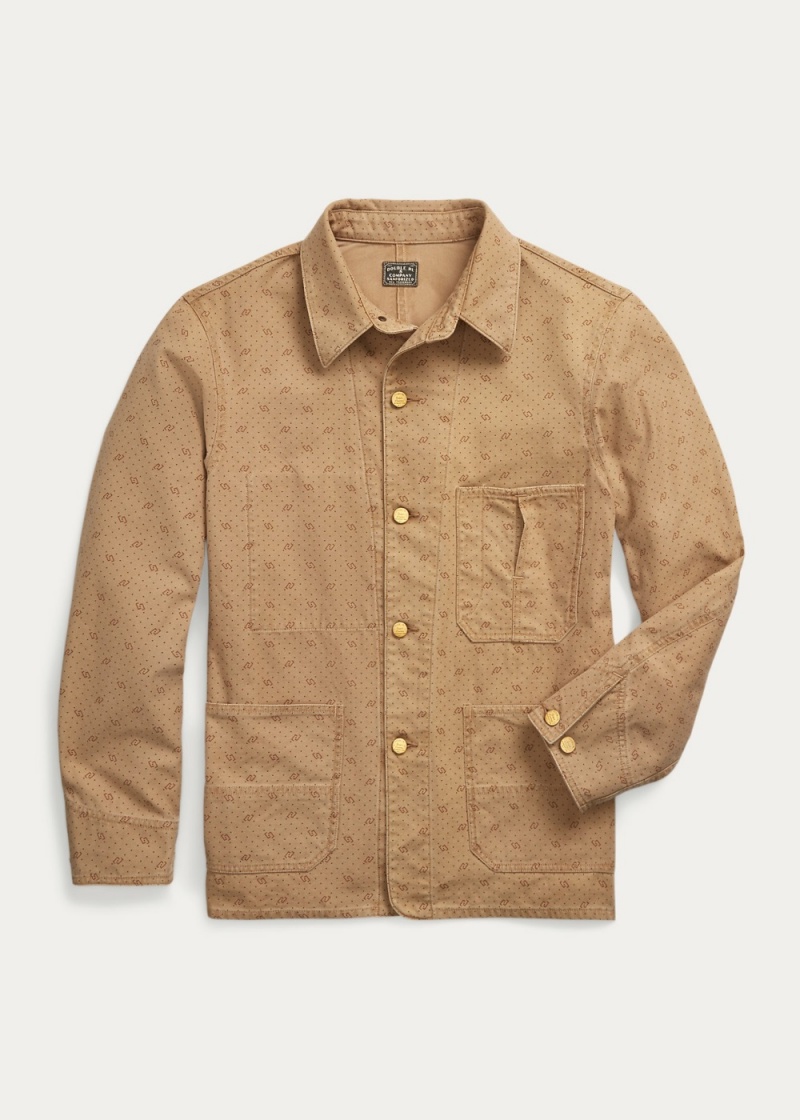 Blazers Print Reverse-Twill Utility Jackets Hombre Kaki | OBHX92460 - vista 1