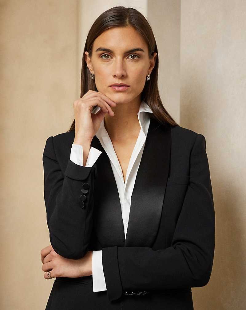 Blazers Ralph Lauren Sawyer Wool Tuxedo Mujer Negros | ULOJAGK-18 - vista 5