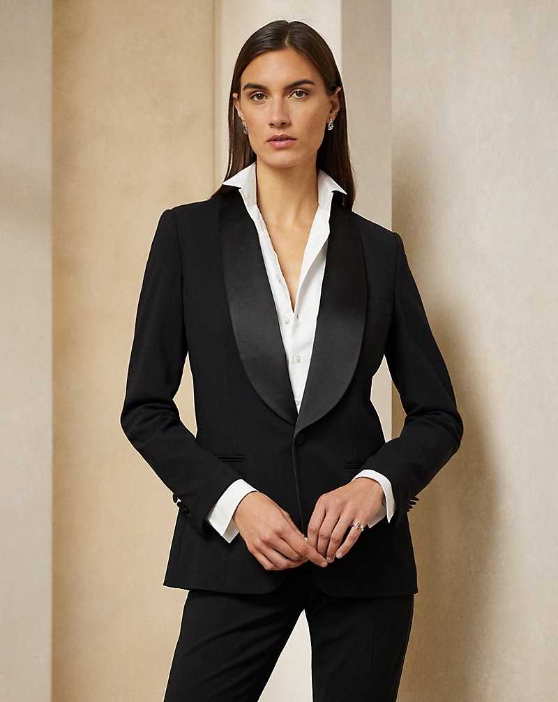 Blazers Ralph Lauren Sawyer Wool Tuxedo Mujer Negros | ULOJAGK-18 - vista 1