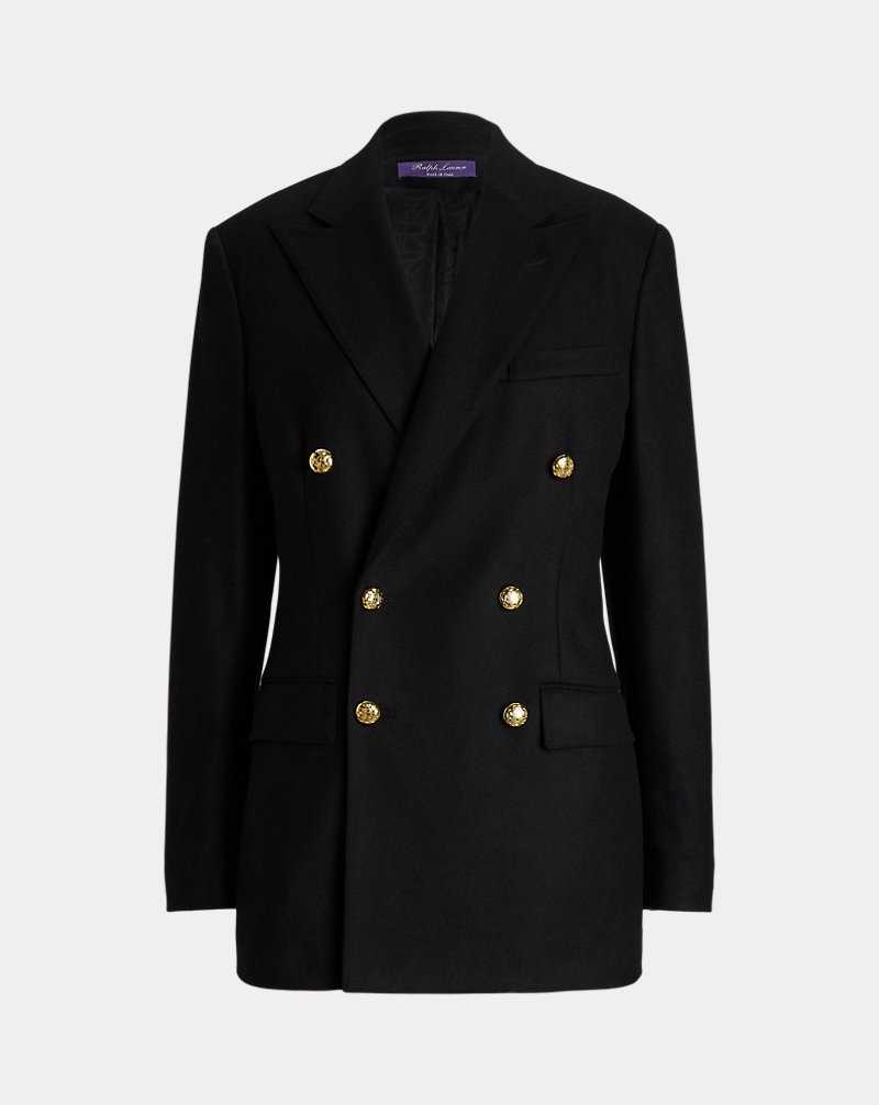 Blazers Ralph Lauren Shelden Wool Crepe Mujer Black/Light Brass | MLZRUHG-76 - vista 2