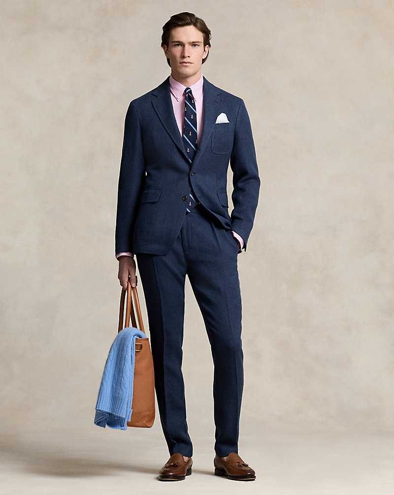 Blazers Ralph Lauren Soft Linen-Wool Tweed Sport Hombre Navy/Blue Multi | AQVEJPR-07 - vista 3