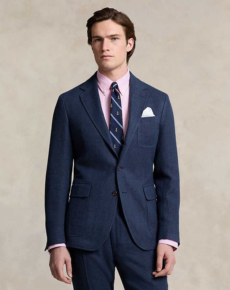 Blazers Ralph Lauren Soft Linen-Wool Tweed Sport Hombre Navy/Blue Multi | AQVEJPR-07 - vista 1