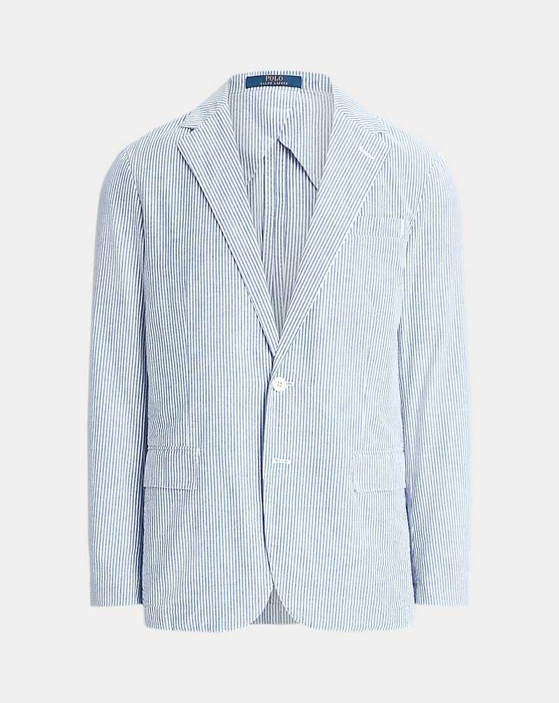 Blazers Ralph Lauren Soft Modern Seersucker Hombre Bright Blue/White | CAWOLST-07 - vista 2