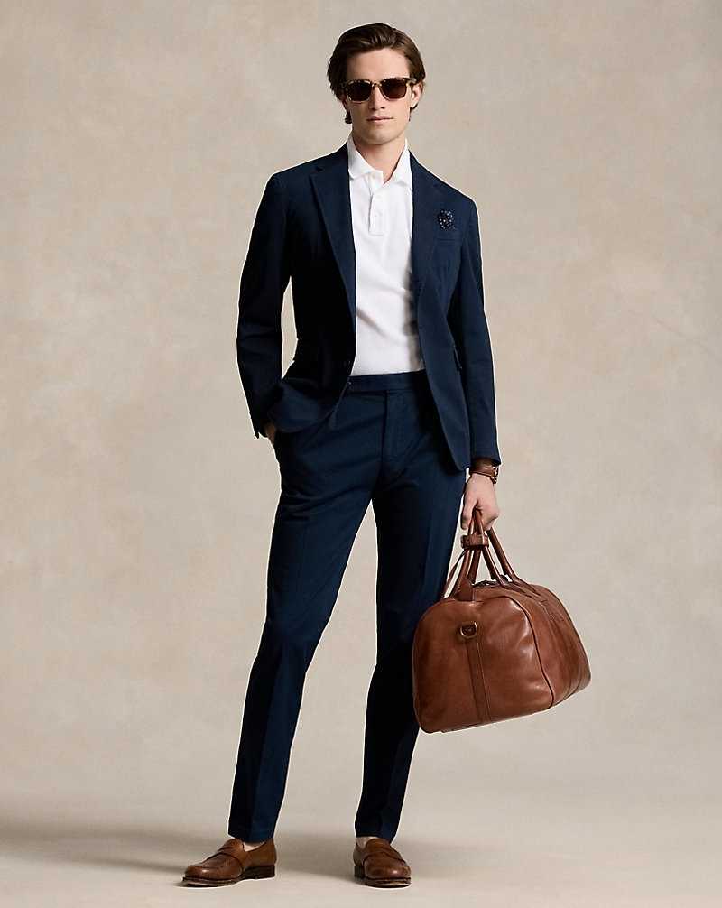 Blazers Ralph Lauren Soft Tailored Chino Hombre Azul Marino | PKLFBMQ-56 - vista 3