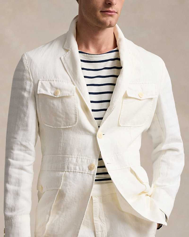 Blazers Ralph Lauren Soft Tailored Hemp Twill Hombre Creme | TUDXCIV-20 - vista 5