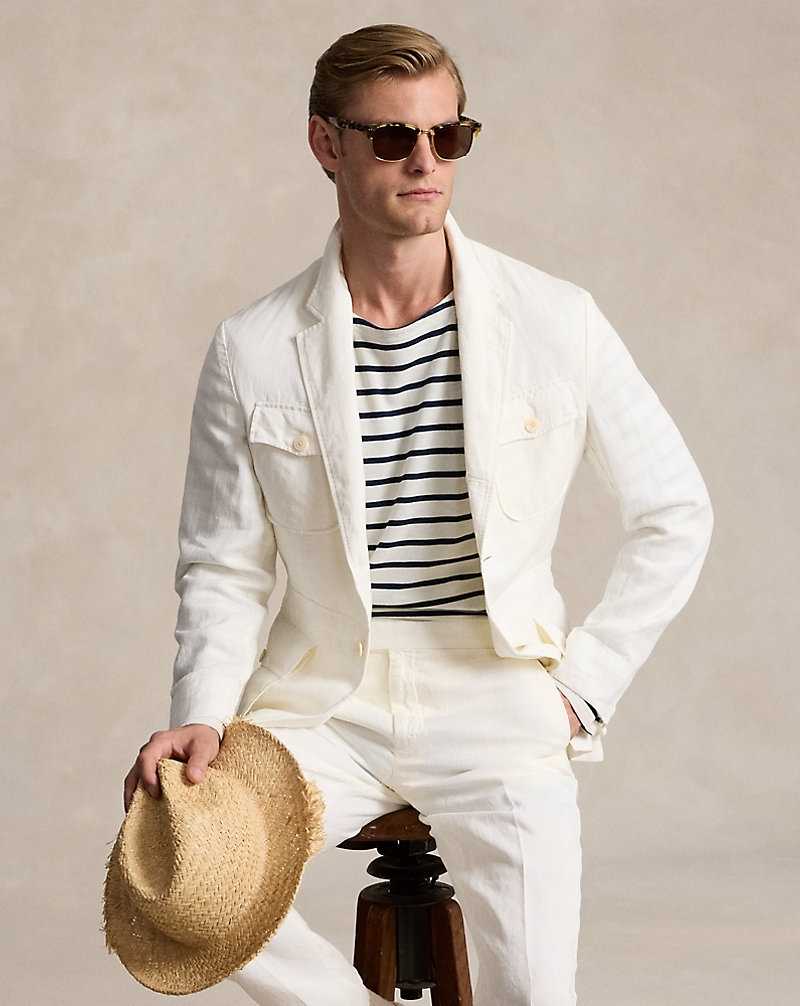Blazers Ralph Lauren Soft Tailored Hemp Twill Hombre Creme | TUDXCIV-20 - vista 1