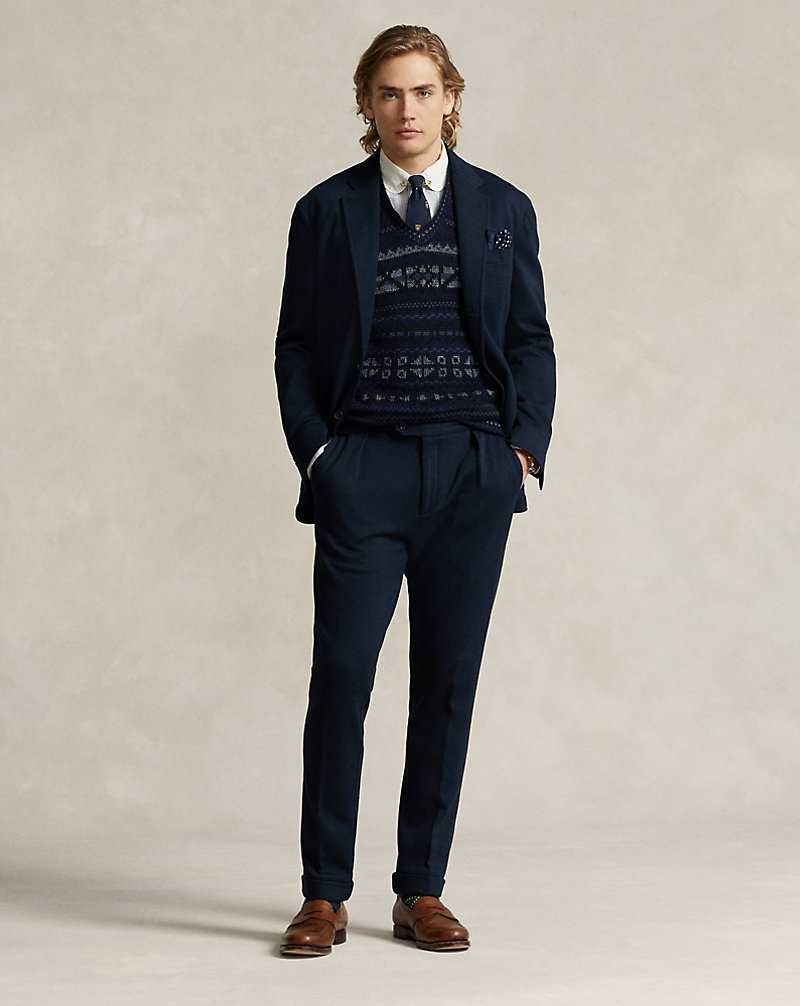 Blazers Ralph Lauren Soft Tailored Knit Pique Hombre Azul Marino | DPSXEAK-72 - vista 3