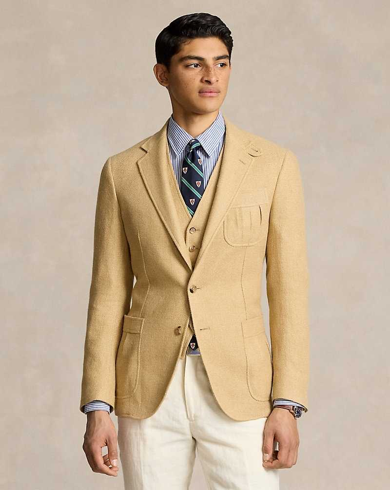Blazers Ralph Lauren Soft Tailored Linen-Blend Hombre Tan | NQDAZMW-51 - vista 1