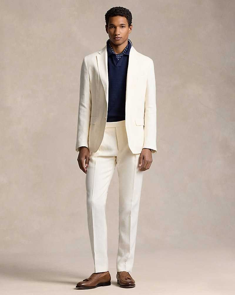 Blazers Ralph Lauren Soft Tailored Linen Sport Hombre Creme Claro | PWCKLBH-19 - vista 3