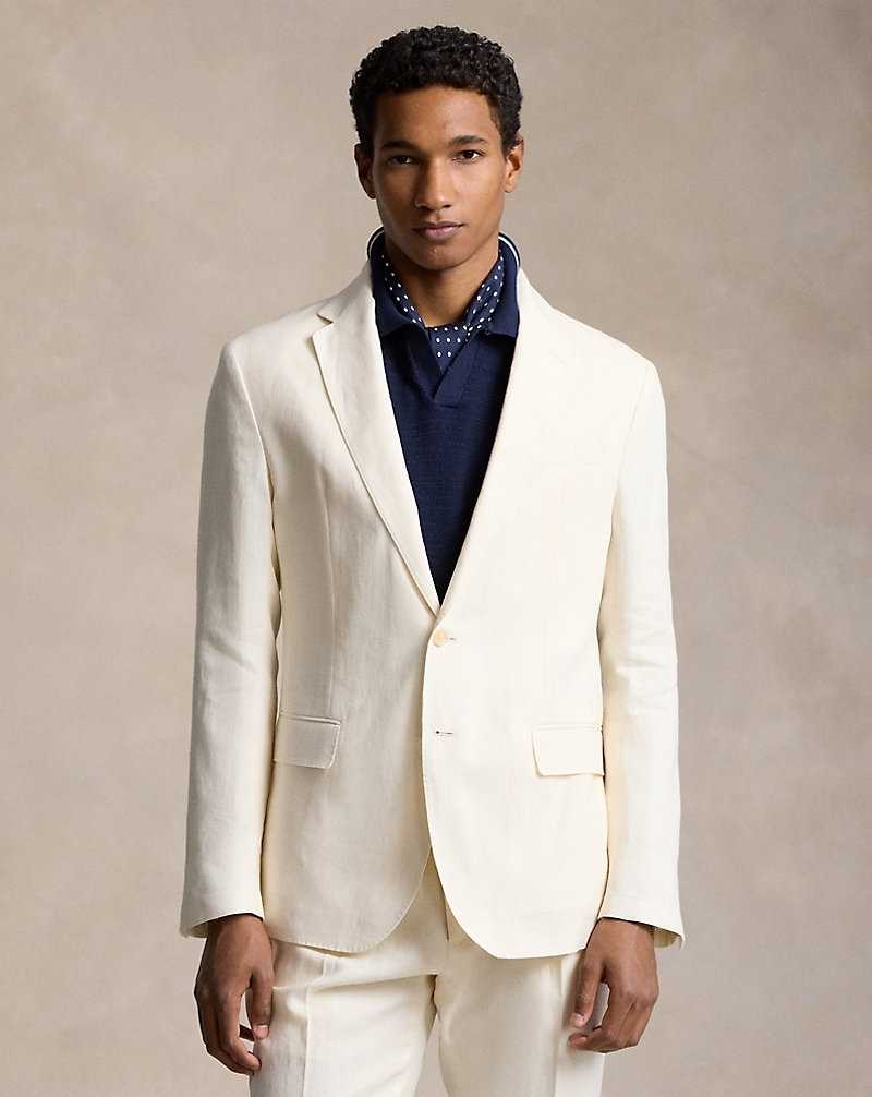 Blazers Ralph Lauren Soft Tailored Linen Sport Hombre Creme Claro | PWCKLBH-19 - vista 1