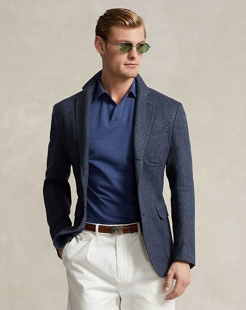 Blazers Ralph Lauren Soft Tailored Linen-Wool Sport Hombre Navy/Blue Multi | FKXQJZW-26 - vista 1
