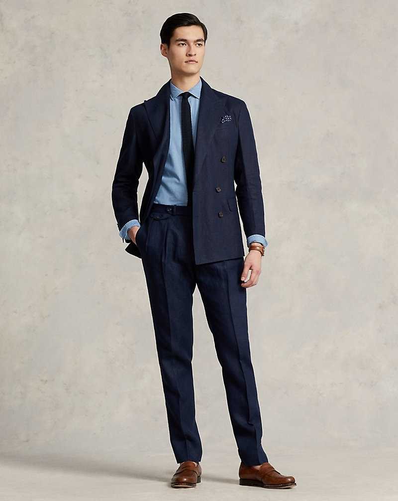 Blazers Ralph Lauren Soft Tailored Linen Hombre Azul Marino Oscuro | JRGTCKL-04 - vista 3