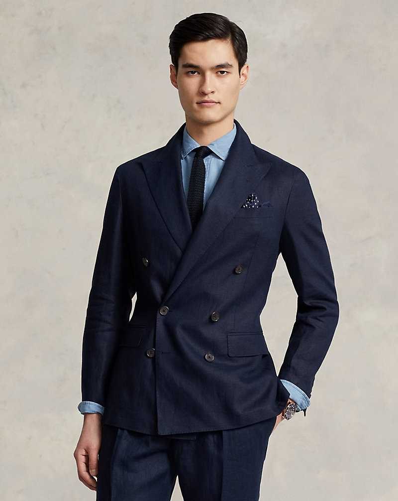 Blazers Ralph Lauren Soft Tailored Linen Hombre Azul Marino Oscuro | JRGTCKL-04 - vista 1