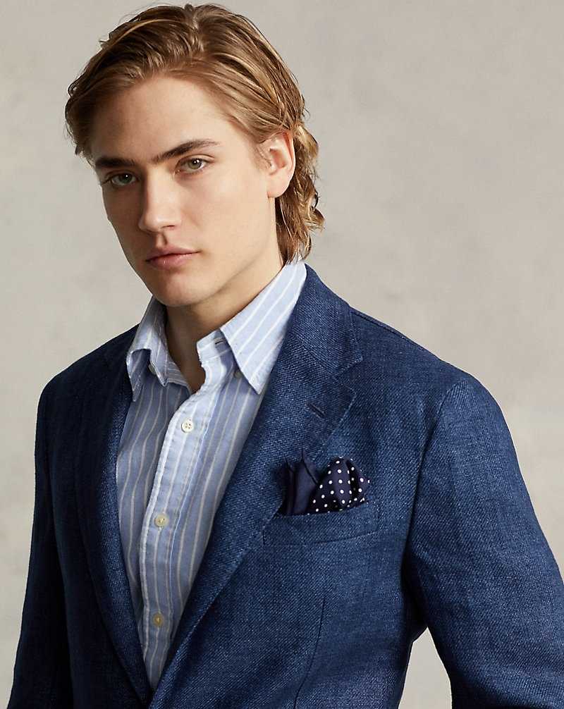 Blazers Ralph Lauren Soft Tailored Linen Hombre Azul Marino | PEFTWHV-60 - vista 5