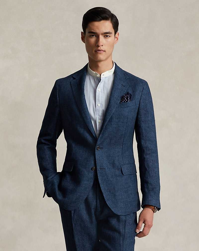 Blazers Ralph Lauren Soft Tailored Linen Hombre Azul Marino | PEFTWHV-60 - vista 1