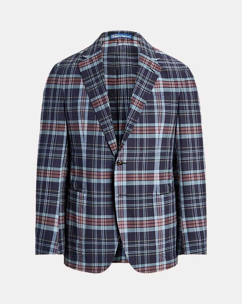 Blazers Ralph Lauren Soft Tailored Patchwork Hombre Navy/Burgundy Multi | HVGWITU-81 - vista 2