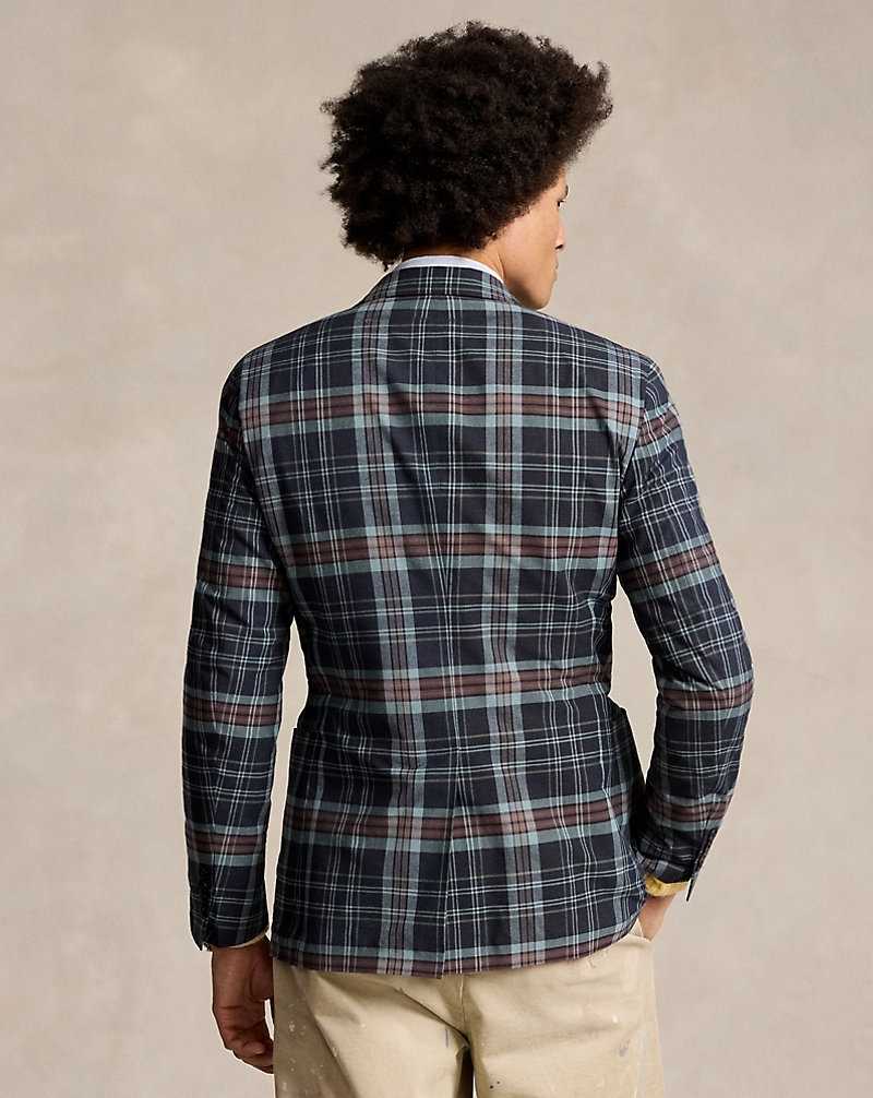 Blazers Ralph Lauren Soft Tailored Patchwork Hombre Navy/Burgundy Multi | HVGWITU-81 - vista 4