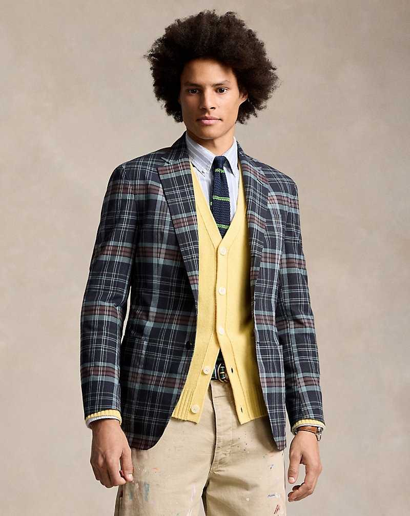 Blazers Ralph Lauren Soft Tailored Patchwork Hombre Navy/Burgundy Multi | HVGWITU-81 - vista 1