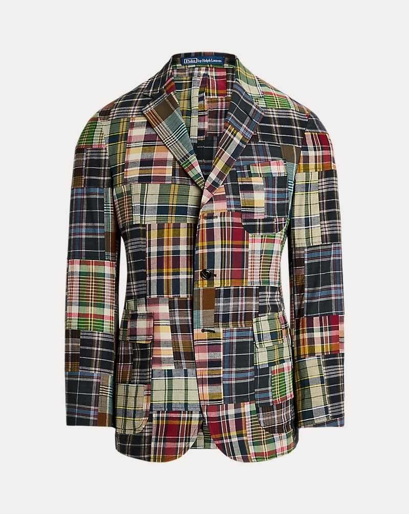 Blazers Ralph Lauren Soft Tailored Plaid Hombre Navy/Burgundy Multi | OKUYNIX-07 - vista 2