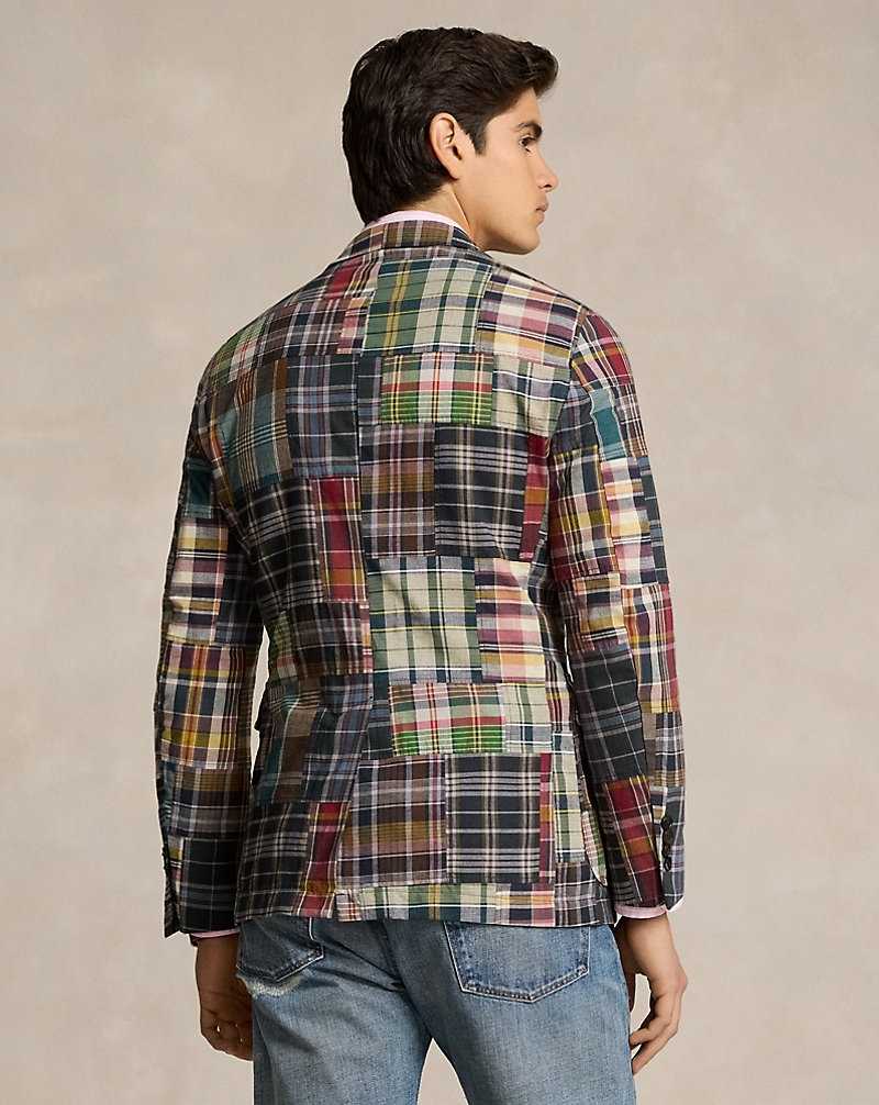 Blazers Ralph Lauren Soft Tailored Plaid Hombre Navy/Burgundy Multi | OKUYNIX-07 - vista 4