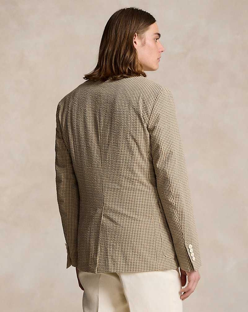 Blazers Ralph Lauren Soft Tailored Seersucker Hombre Azules | EFQRGKW-81 - vista 4