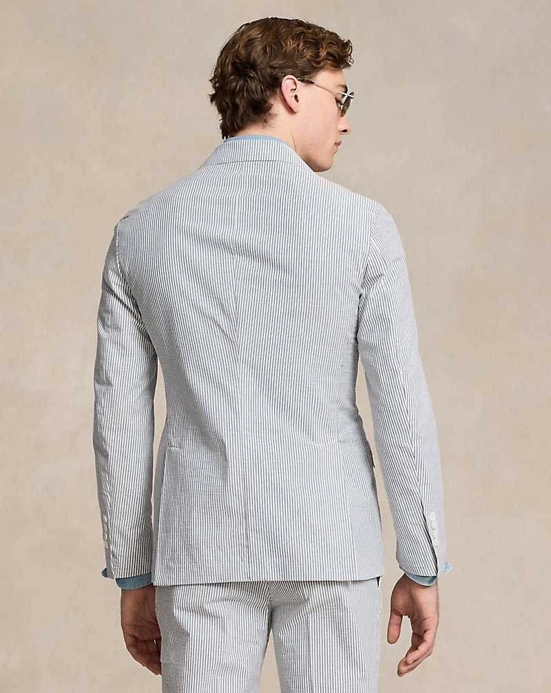Blazers Ralph Lauren Soft Tailored Seersucker Hombre Vintage Blue/Vintage Crea | ZLDSCIO-82 - vista 4